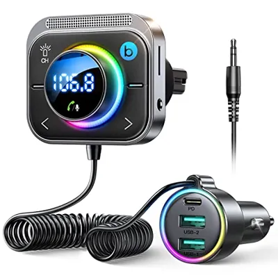 JOYROOM 66W Bluetooth 5.4 Car Adapter Aux with 3 Charging ...