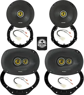 KICKER Speakers 6.5 & 6X9 inch for Ford F-150 2015-2024 Upgrade Kit - 2 Pairs of CS Series with Adapters and Harness, Car Audio Front & Rear Door Speaker CSC65, 46CSC654 & CSC693, 46CSC6934