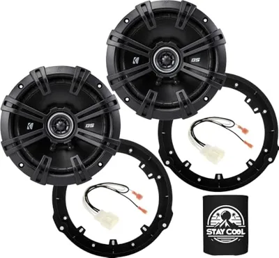 KICKER Speakers 6.5 inch for Ford F-150 2015-2024 Upgrade Kit - Pair of DS Series with Adapters and Harness, Coaxial 6 1/2 Car Audio Rear Door Speaker DSC650, 43DSC6504