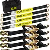 KJE Heavy Duty Car Trailer Tie Down Straps 4 Pack