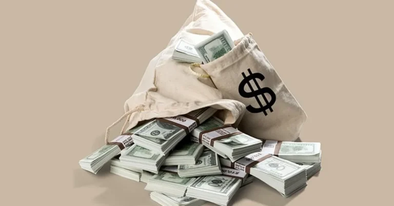 Bag of cash representing car payment costs