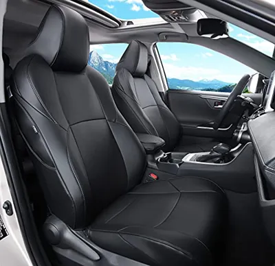 LuluDa Custom Fit for RAV4 and VENZA Seat Covers Fit for Toyota RAV4 2019 2020 2021 2022 2023 2024 2025 Prime and XSE Hybrid with Waterproof Faux Leather (Black, LU02-Prime-XSE Hybrid)