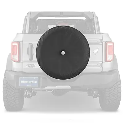 MasterTop Bronco Spare Tire Cover, Black - Fits Ford Bronco 2021-2023 with 33