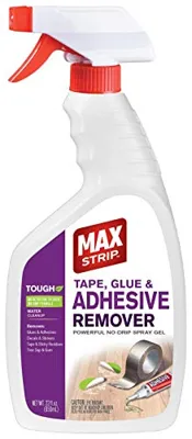 Max Strip Tape, Glue & Adhesive Remover 22oz | Fast-Acting | Removes All Kinds of Glues, Stickers & Sticky Residue | For Wood, Metal & Multiple Surfaces | No Harsh Odor Leaves Surface Clean
