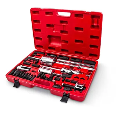 maXpeedingrods 40 Pcs Diesel Fuel Injector Puller Removal Tool, Auto Truck Diesel Injector Extractor Removal Tool, Slide Hammer Fuel Injector Removal Tool Kit for Diesel Engines
