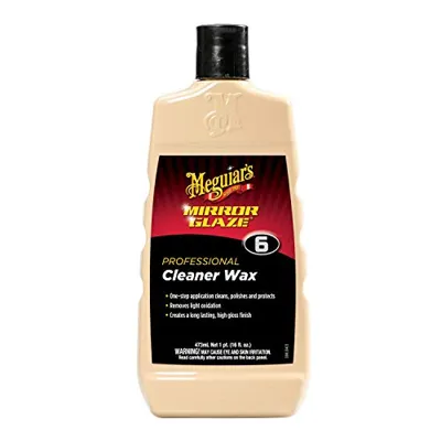 Meguiar's Professional Cleaner Wax M0616 - Swirl and Scratch Remover, Polish and Wax in One Liquid - The Perfect One-Step for Professional Car Detailing, 16 Oz (Packaging May Vary)