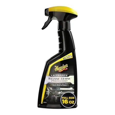 Meguiar's Ultimate Insane Shine Protectant Spray - Non-Greasy, Long-Lasting Shine for Vinyl, Rubber, and Plastic - Protects Against UV Rays and Fading - Easy to Use - 16 Oz