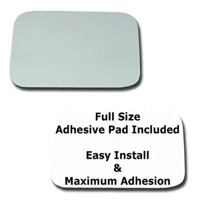Mirror Glass + Full Size Adhesive Pad for 1984-1996 Ford Bronco Driver Side Replacement (1985 1986 1987 1988 1989 1990 1991 1992 1993 1994 1995 85 86 87 88 89 90 91 92 93 94 95)