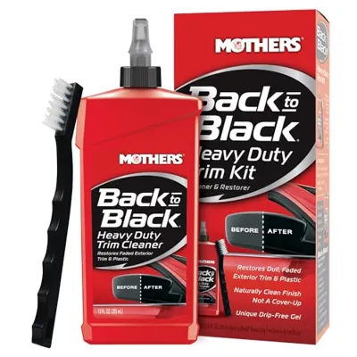 Mothers 06141 Back-to-Black Heavy Duty Trim Cleaner Kit, 12 fl. oz.