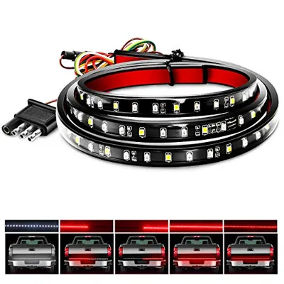 Nilight 48”/49” LED Tailgate Light Strip 90 LED Red/White for Running Light Brake / Turn Signal / Reverse Light,2 Years Warranty