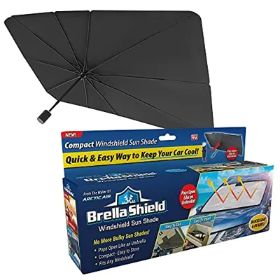 Ontel Brella Shield by Arctic Air, Car Windshield Sun Shade, One-Size (31x57