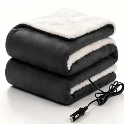 Sealy 12-Volt Electric Portable Heated Car Blanket, 59"x43", Grey