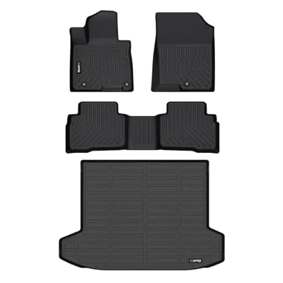 HAFIDI All Weather car Floor Mats & Cargo Liner for Hyundai Tucson Hybrid 2022-2025 2026 (Trunk Area with Subwoofer Model) Custom Fit Full Set Accessories - Black