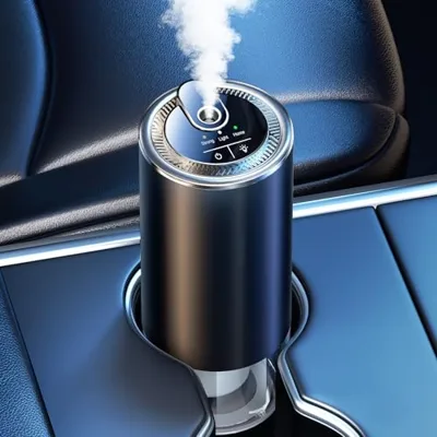 Smart Car Air Freshener Diffuser with Starry Sky Projection, 50ml/1.8OZ Perfume Car Diffuser, 6 Months Long-Lasting Fragrance, RGB Music-Sync Lights, Intelligent Auto On/Off, 3 Modes, New Car Smell