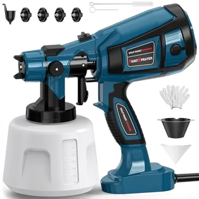 Paint Sprayer Tool 1000W High Power Electric Spray Paint Gun Easy to Clean for Furniture Cabinets Fence Walls Door Garden Chairs Blue