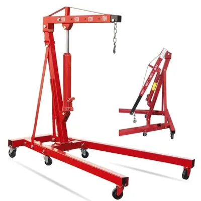 Parts-Diyer 2 Ton Engine Hoist Foldable Cherry Picker (Red)