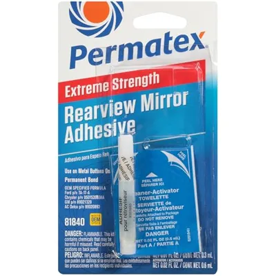 Permatex 81840 Extreme Rearview Mirror Profressional Strength Adhesive Kit , ...