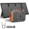 Portable Solar Generator, 300W Portable Power Station with Foldable 60W