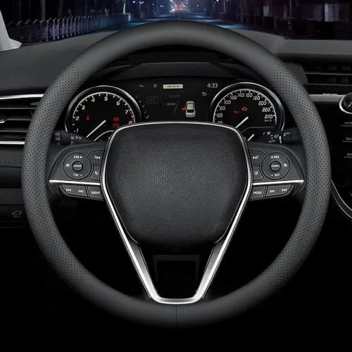 Lkwlikei Nappa Premium Leather Car Steering Wheel Cover
