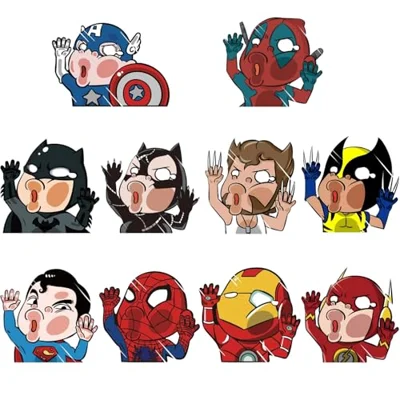 10Pcs Funny Anime Cartoon Hitting Glass Vinyl Decals Adhesive Stickers for Car Truck Laptop