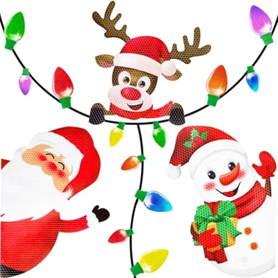 44-piece set of Christmas bulb, Santa, reindeer, and snowman magnets by 90shine