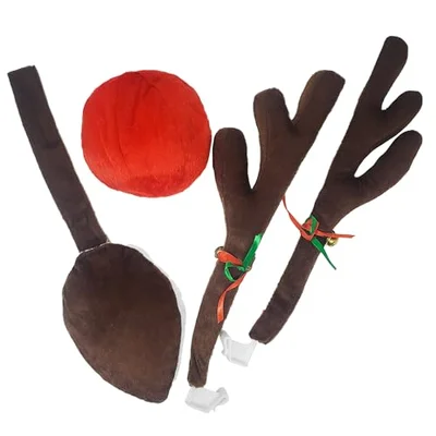 Kovot Reindeer Car Set: Includes Car Jingle Bell Antlers Antlers, Nose, and Tail For The Trunk