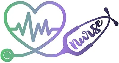 Nurse Stethoscope Heartbeat (2 Pack) Vinyl Sticker Decal - 5.5 X 5.5 Inches - for Car