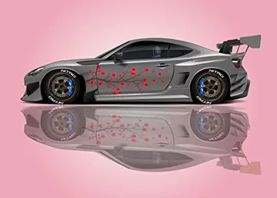 2PCS Cherry Blossom Car Livery, Japanese Theme Side Car Vinyl ...