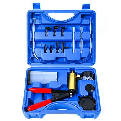 ZJERYL GULL 2 in 1 Brake Bleeder Kit with Hand Vacuum Pump with Gauge Adapters Automotive ...