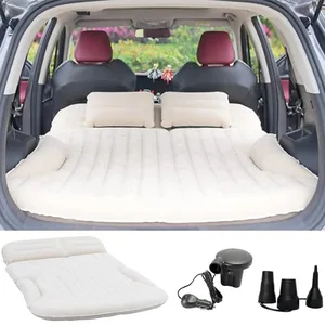 KMZ SUV Air Mattress Double-Sided Flocking Bed with Pump & 2 Pillows Beige