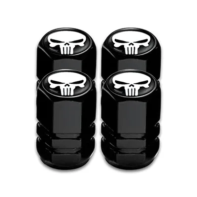 TimNas 4 PCS Skull Car Wheel Tire Valve Stem Cap