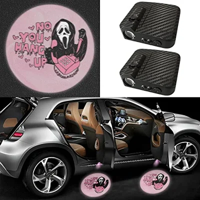 Pink Ghost Funny Automotive Car Door Led Projector Lights Shadow, Welcome Light for Car & ...