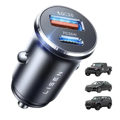 LISEN 69W Mini Cigarette Lighter Adapter Car Charger USB C Fast Charging