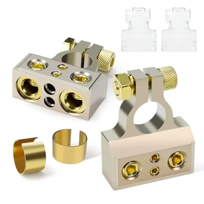 TONDA Battery Terminal Connectors, 0/4 & 8/10 AWG, Top Post, 1 Pair