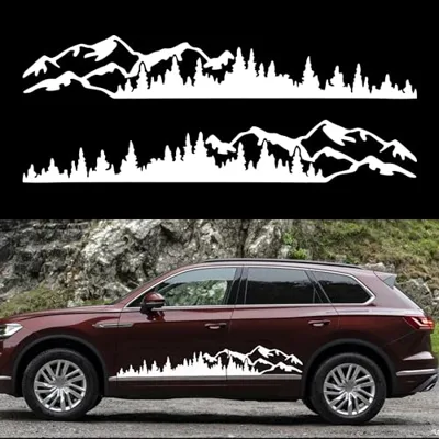 TOMALL 1 Pair 77.4'' Mountain Tree Forest Vinyl Decals for Car Body ...