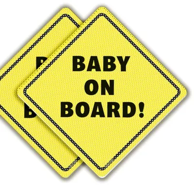 Baby on Board Sticker Sign - Essential for Cars - 2 Pack