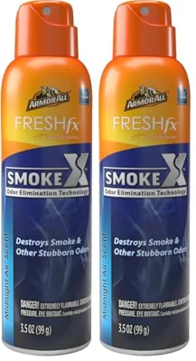 Armor All Fresh FX Smoke X Car Odor Eliminator Spray, Car Air Freshener Spray, Midnight Air Scent, 3.5 Oz (Pack of 2)