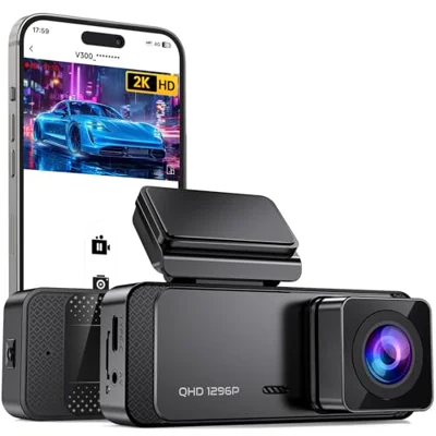 Veement 1296P Dash Cam Front, WiFi Dash Camera for Cars with App