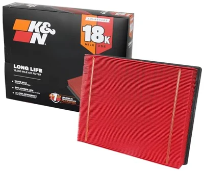 K&N Engine Air Filter: Long Life 18,000 Mile Replacement Air Filter: Compatible with ...