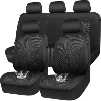 CAR PASS Waterproof Car Seat Covers Full Set,Neoprene Wetsuit, All-Weather Non-Slip Durable, Universal Fit for SUV, Sedans, Trucks, Vans, ...