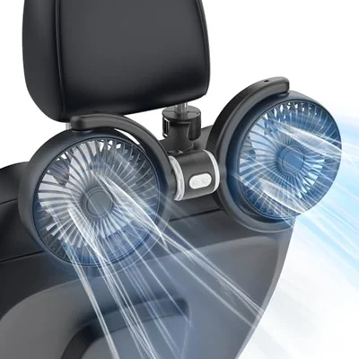 Car Fan USB Powered for Baby Backseat with 3 Speed Separately Controlled