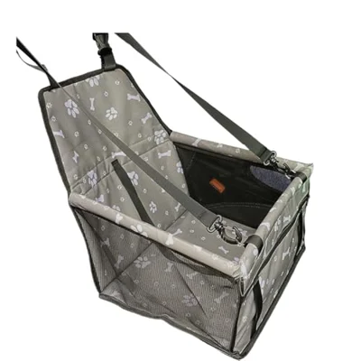 UHANBUT Pet Car Seat, Waterproof Oxford Dog Car Booster Seats, Grey Bone