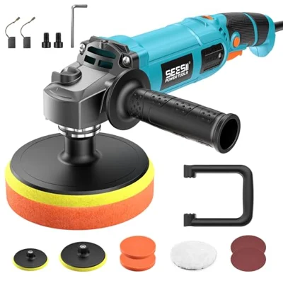 SEESII Car Buffer Polisher 1600W 7 Inch/6 Inch Rotary Buffer Polisher Waxer