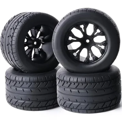 ZRRC Preglued 12mm Hex RC Wheels Tires 1/10 RC Truck Tires and ...