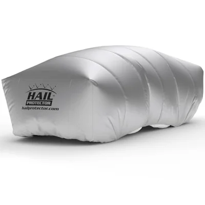 Hail Protector Car Cover, Inflatable Hail Proof Shield for SUV, Truck & Van, Portable Protection Against Any Size Hailstones, Complete System - SUV3 (Silver)