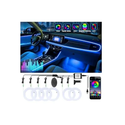 6 in 1 Car Led Strip Lights with App Control, RGB Colors Interior ...