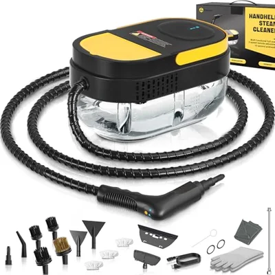 Gautye Steam Cleaner, 15s Heat Up, 1.69 Quarts Tank with 15 Accessories