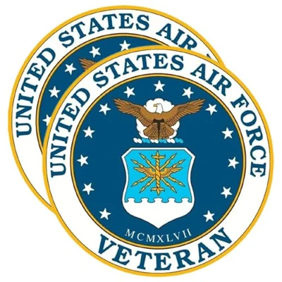 eDesign 2-Pack United States Air Force Veteran Vinyl Sticker Decal - 4 Inches - Us Air Force Stickers and Decals for Car Truck Van Window Bumper Laptop Tablet Cup Tumbler and Any Smooth Surface
