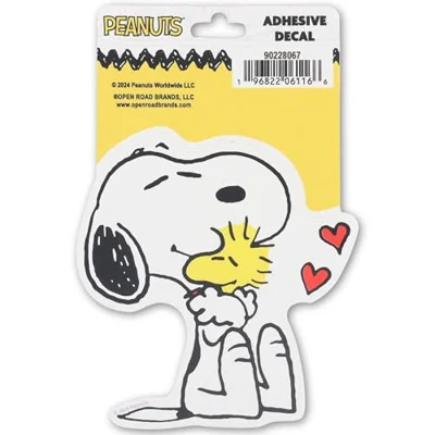 Peanuts Snoopy and Woodstock Hug Adhesive Vinyl Decal