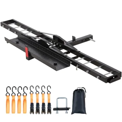VEVOR Motorcycle Carrier, 600 LBS Steel Motorcycle Carrier Hitch Mount with 47